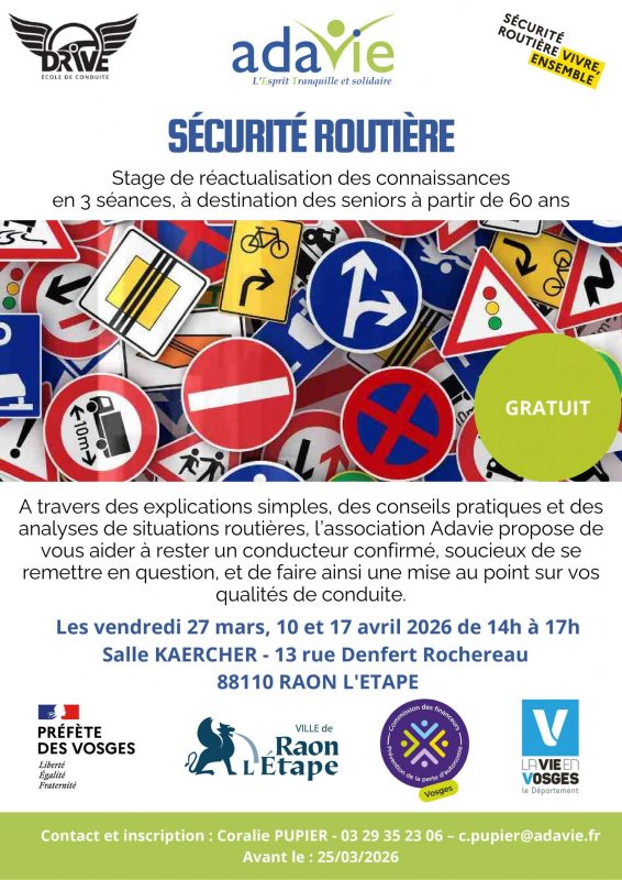 Stage de prévention « sécurité routière » à Raon-l&rsquo;Étape